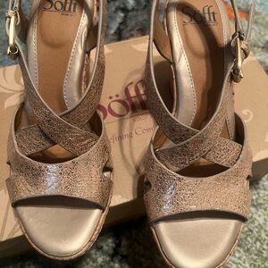 Women's Sofft brand gold sandals